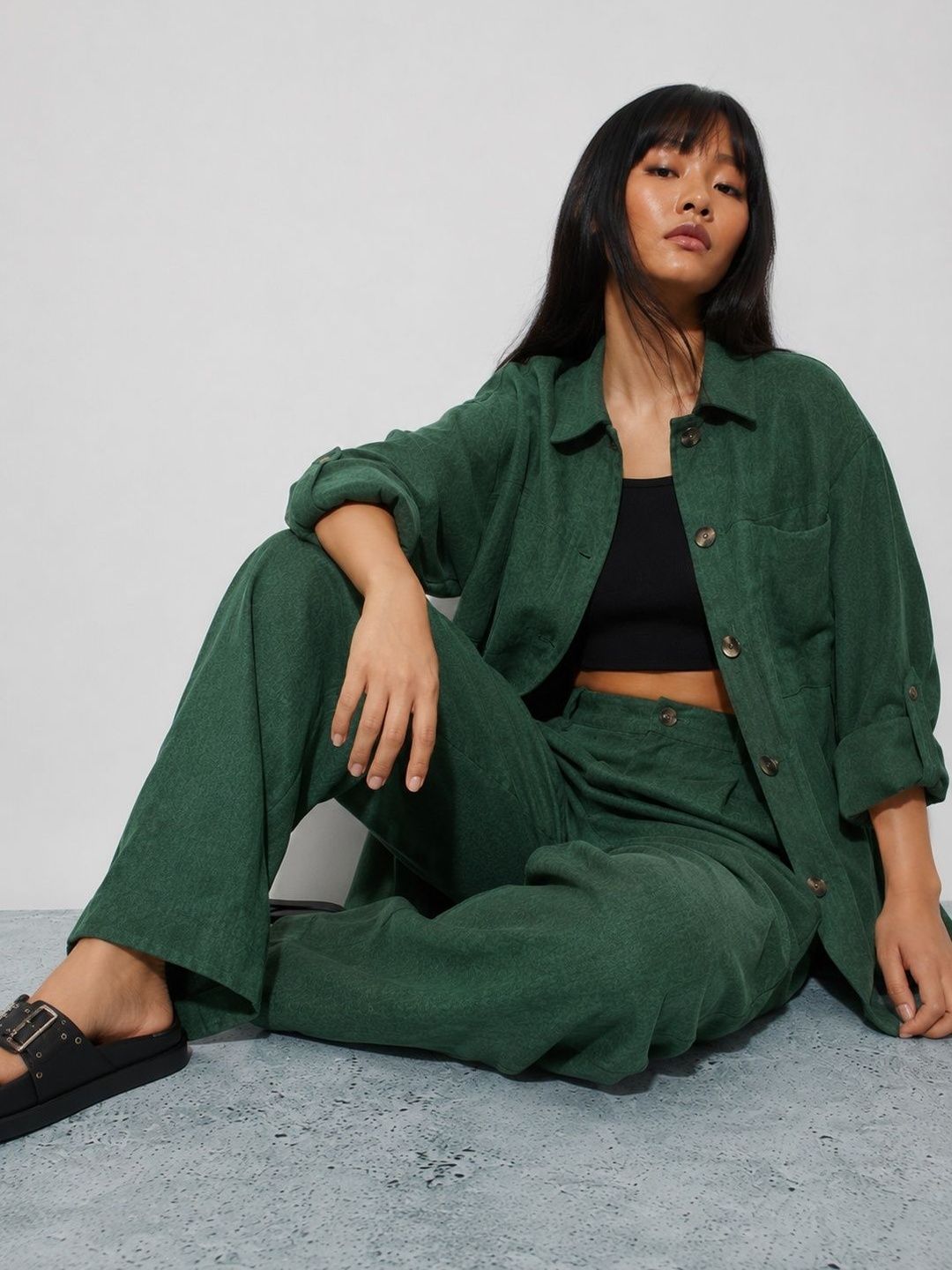 Solid Shirt with Trousers