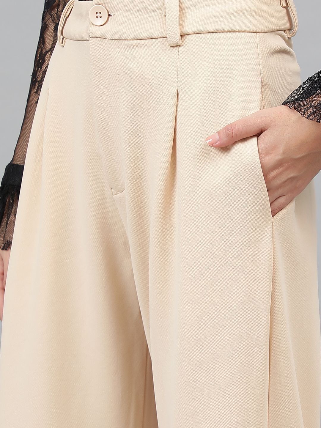 Women High-Rise Easy Wash Trousers