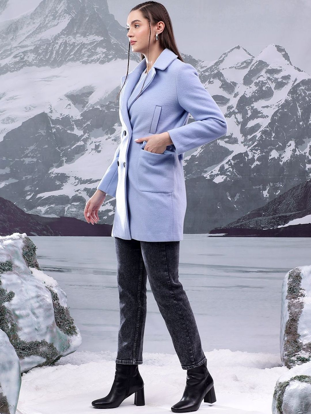 Women Notched Lapel Double-Breasted Casual Blazers