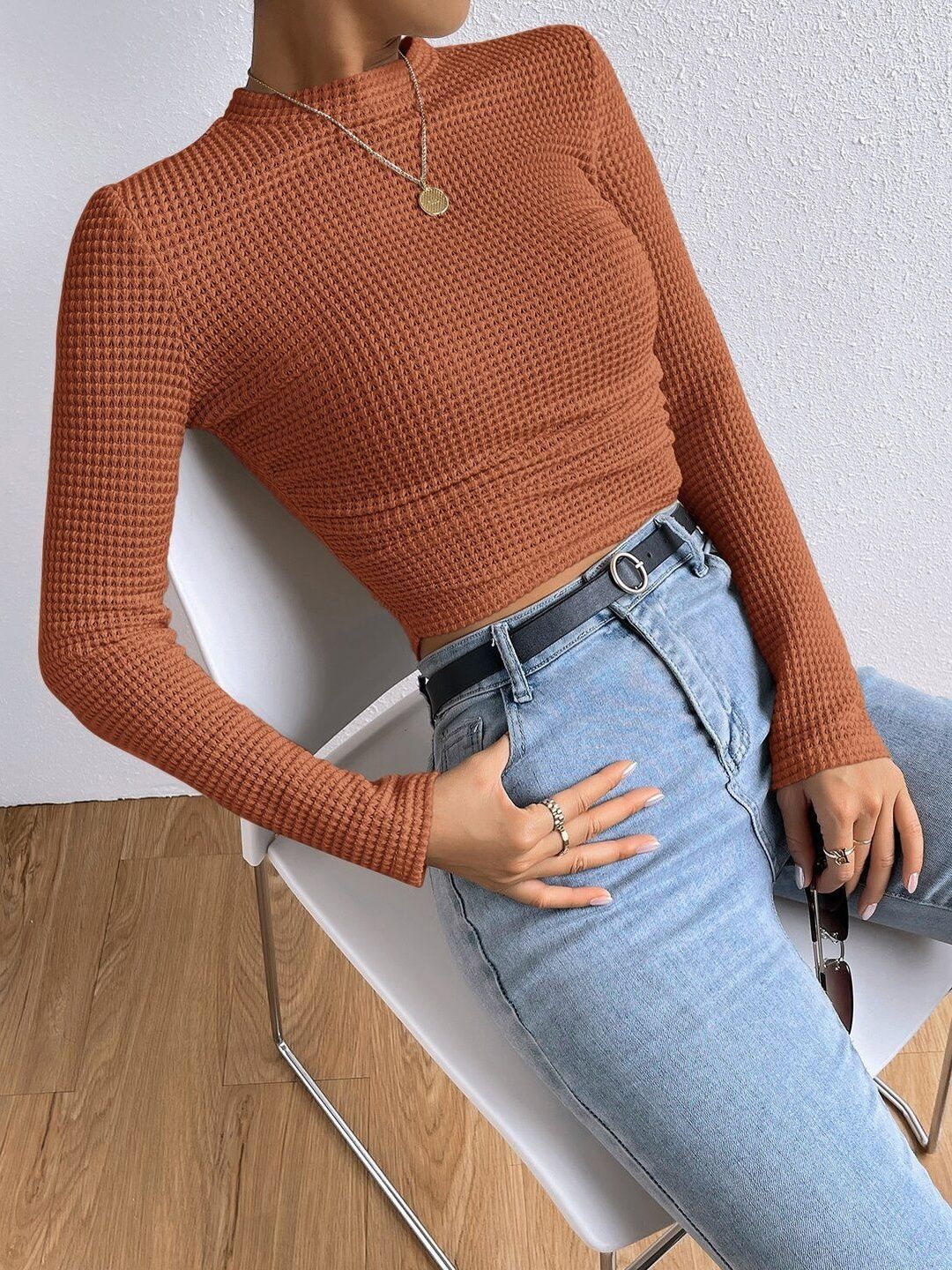 Women High Neck Slim Fit T-shirt