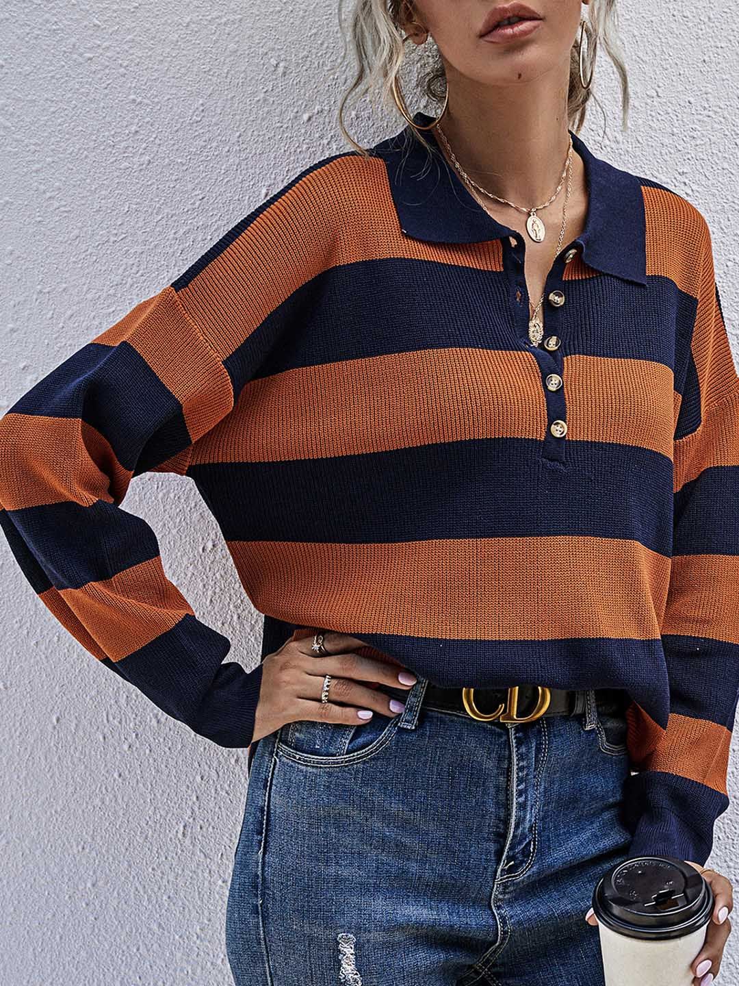 Women Striped Sweatshirt