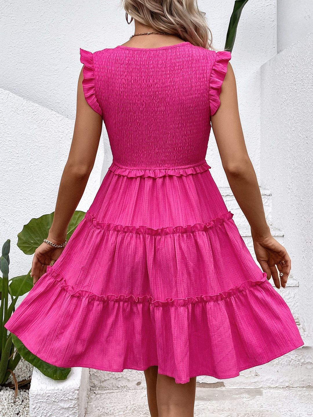 Flutter Sleeve Fit & Flare Dress