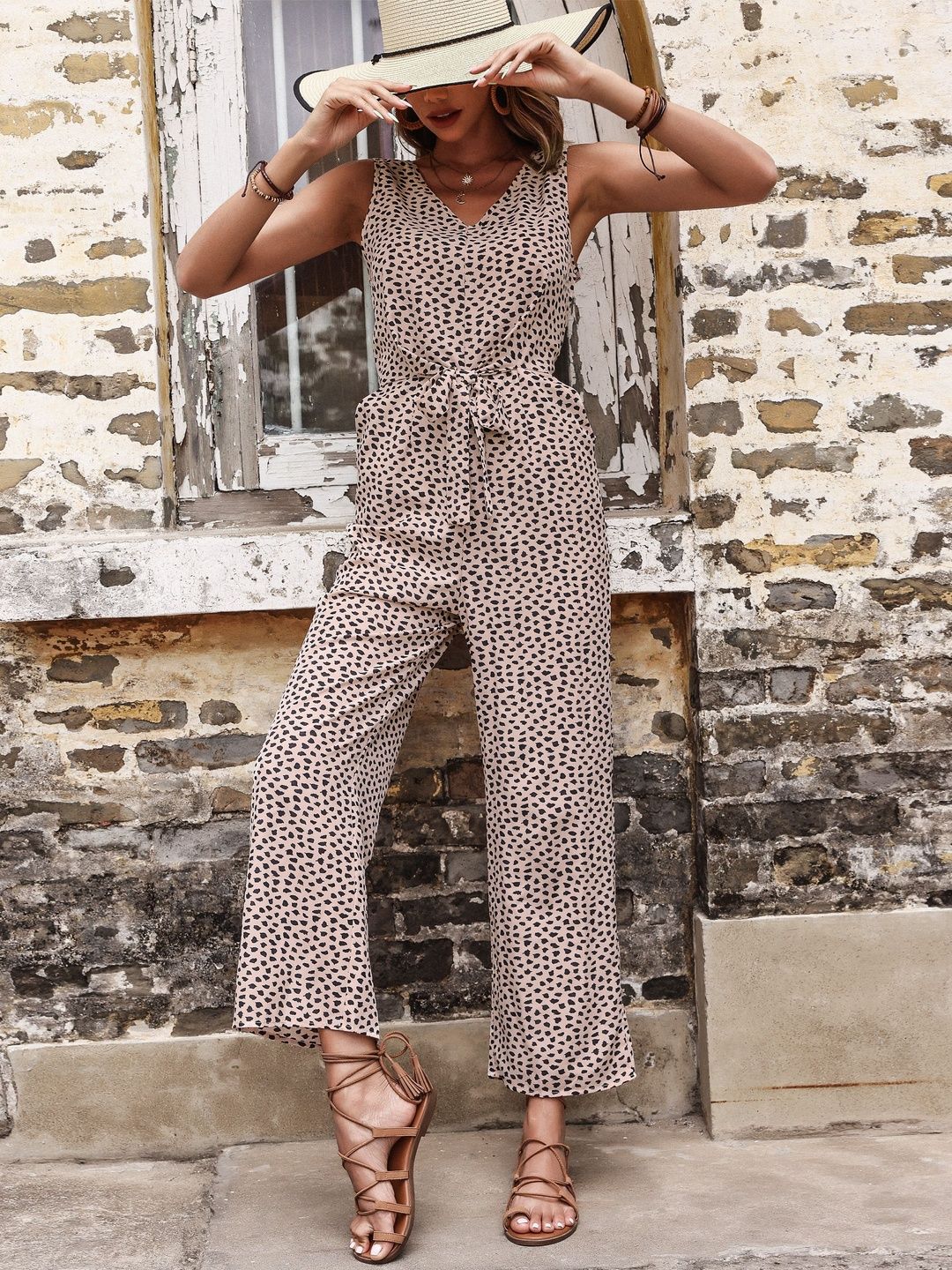 Liva Printed Basic Jumpsuit