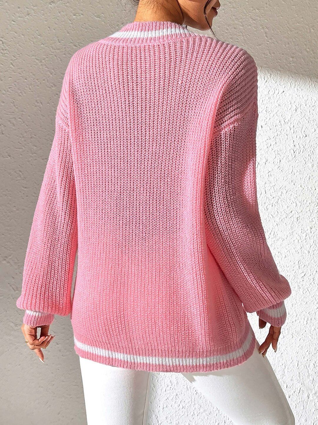 Women Striped Ribbed Pullover