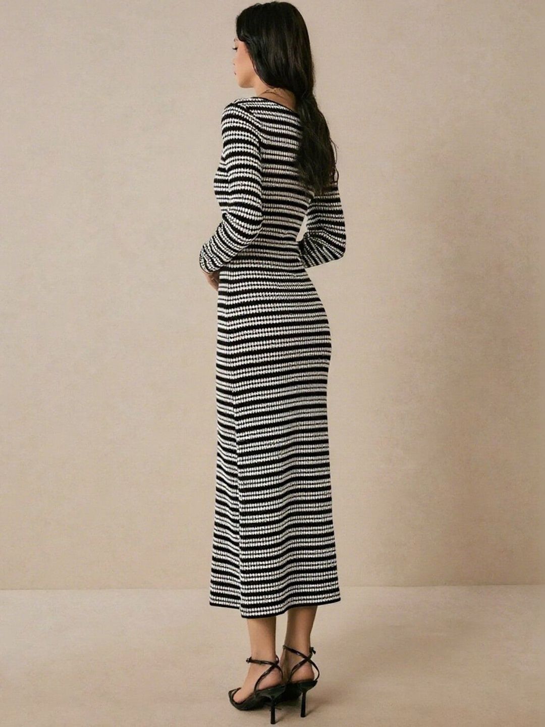 Striped Sheath Midi Dress