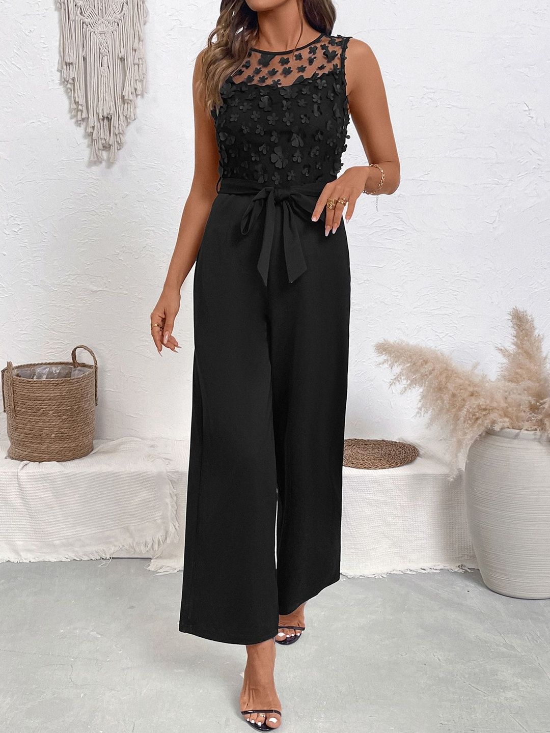 Basic Jumpsuit with Embellished