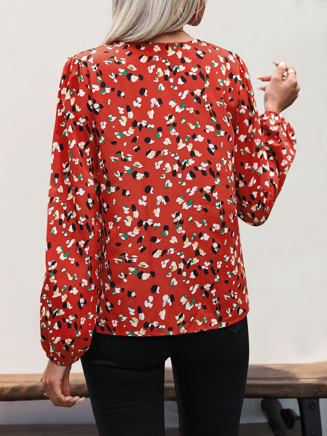 Women's Red Print Top