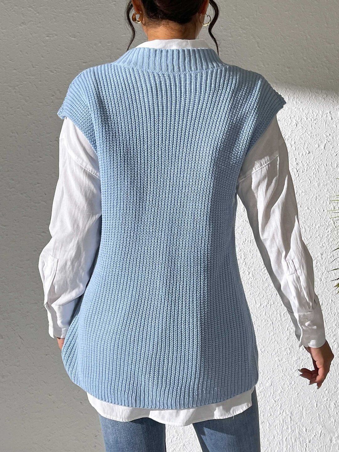 Women Ribbed Sweater Vest