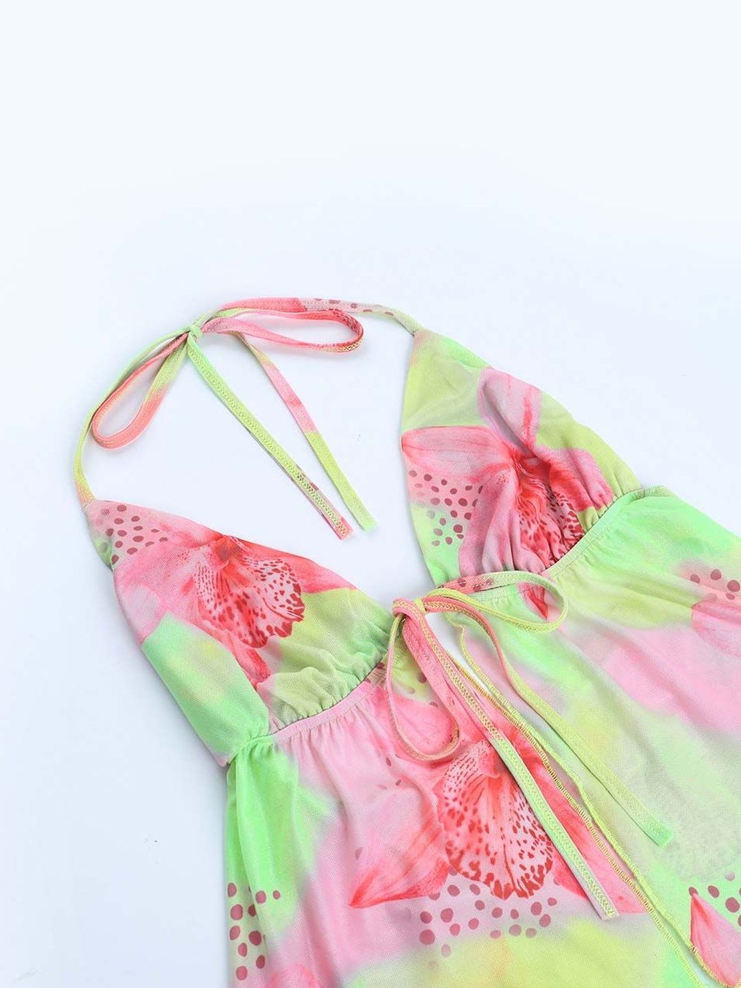 Women's Nowi Floral Print Halter Neck Cotton Crop Top