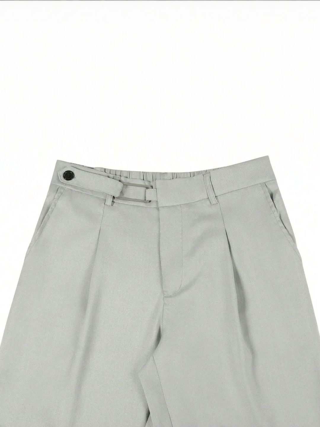 Men Straight Fit Wrinkle Free Pleated Trousers