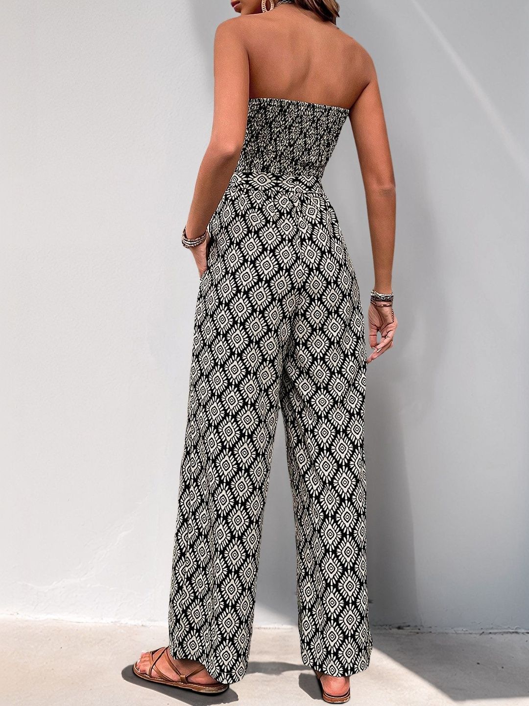 Strapless Printed Basic Jumpsuit