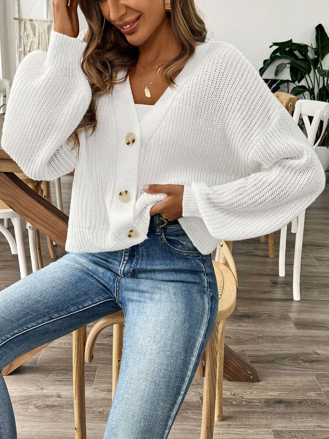 Women Ribbed Cardigan