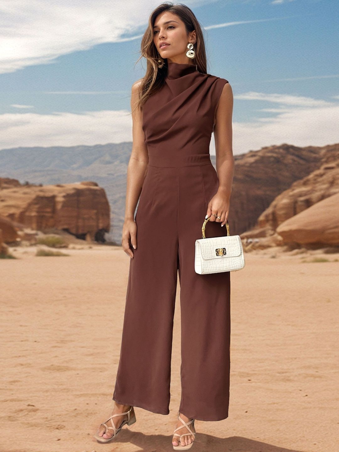 Cowl Neck Basic Jumpsuit