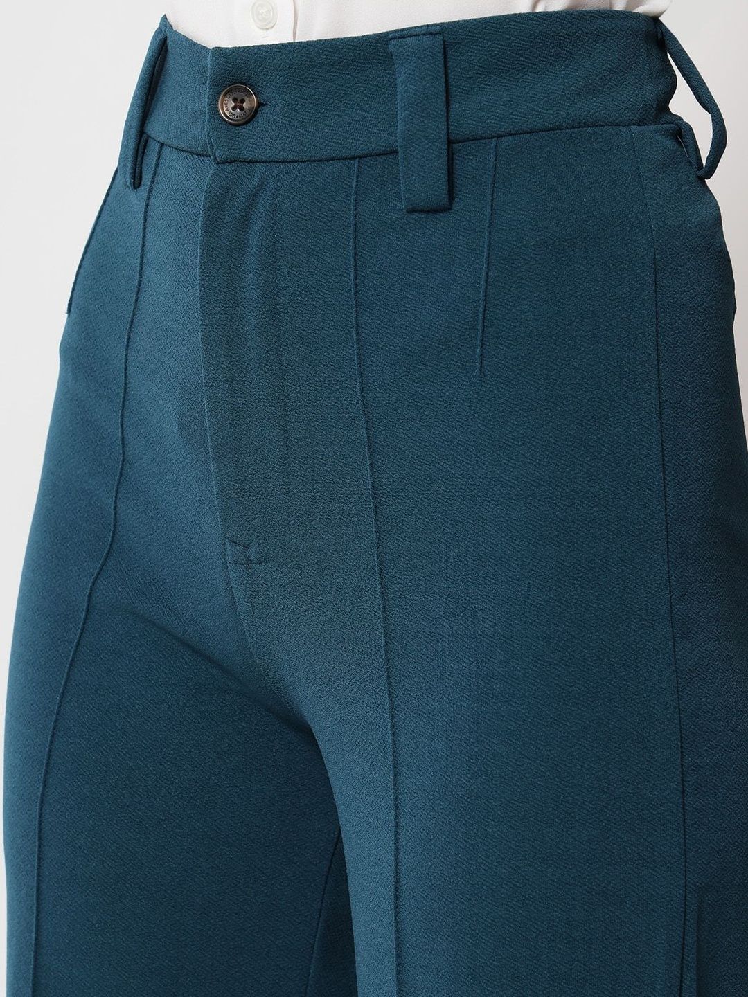 NOWI Women Regular Fit High-Rise Easy Wash Trousers