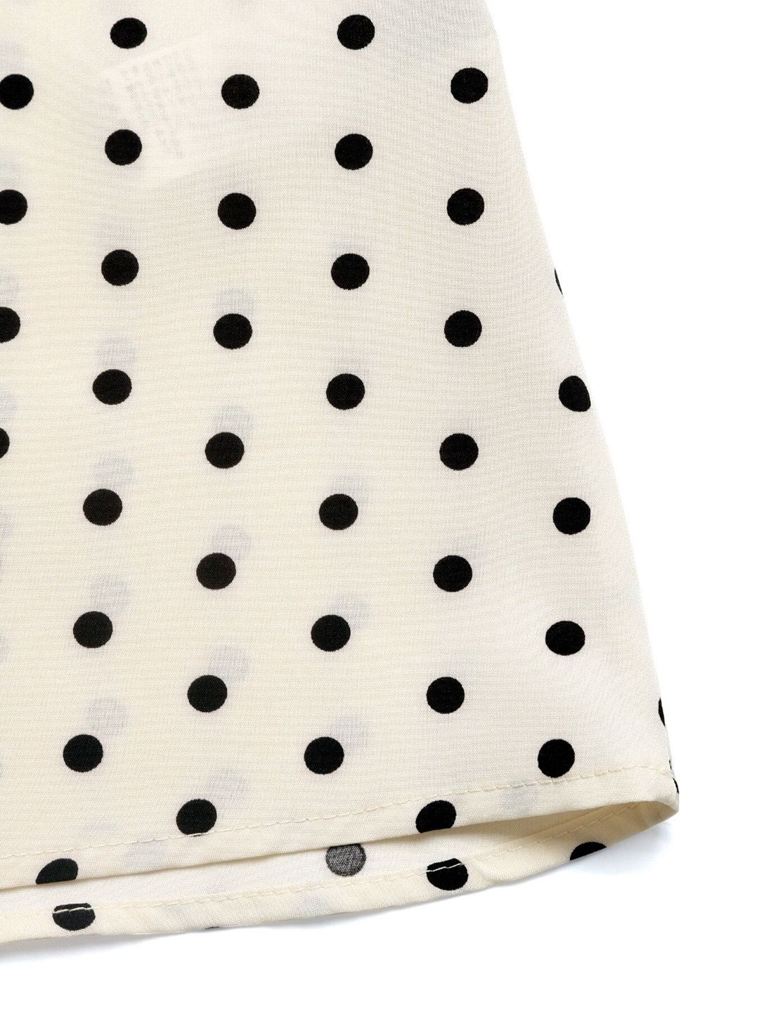 Women's Grey Nowi Polka Dot Print Tie-Up Neck Fit & Flare