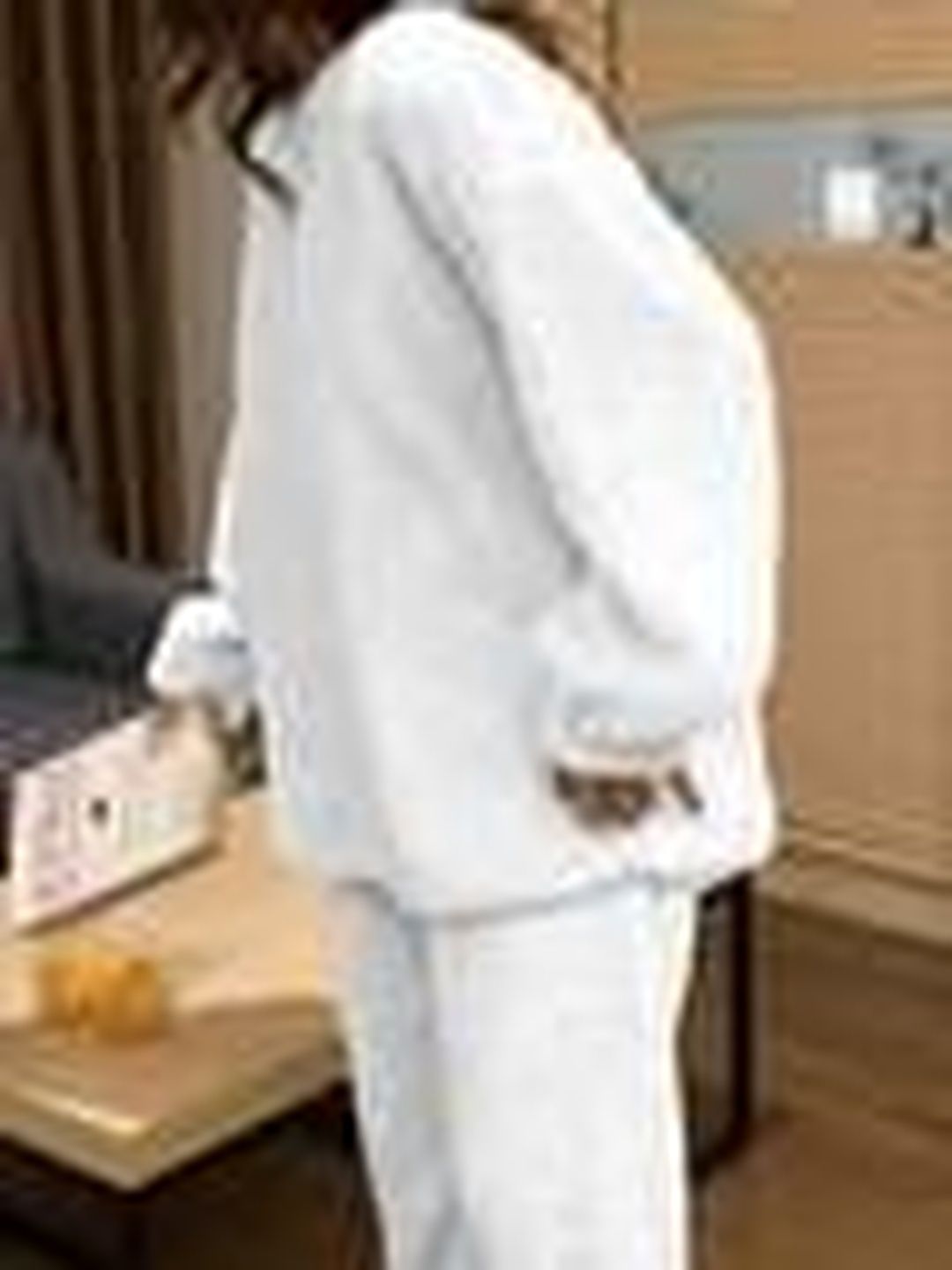 White Shirt Collar T-Shirt & Trousers Co-Ords