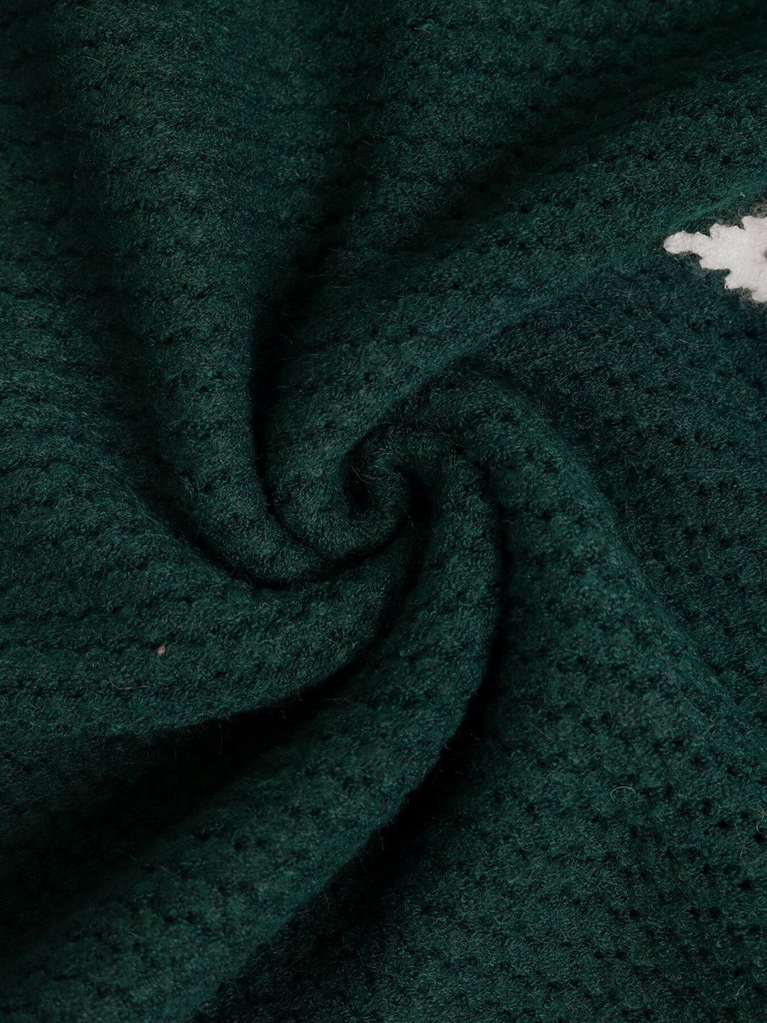 Women's Green Striped Printed Pullover
