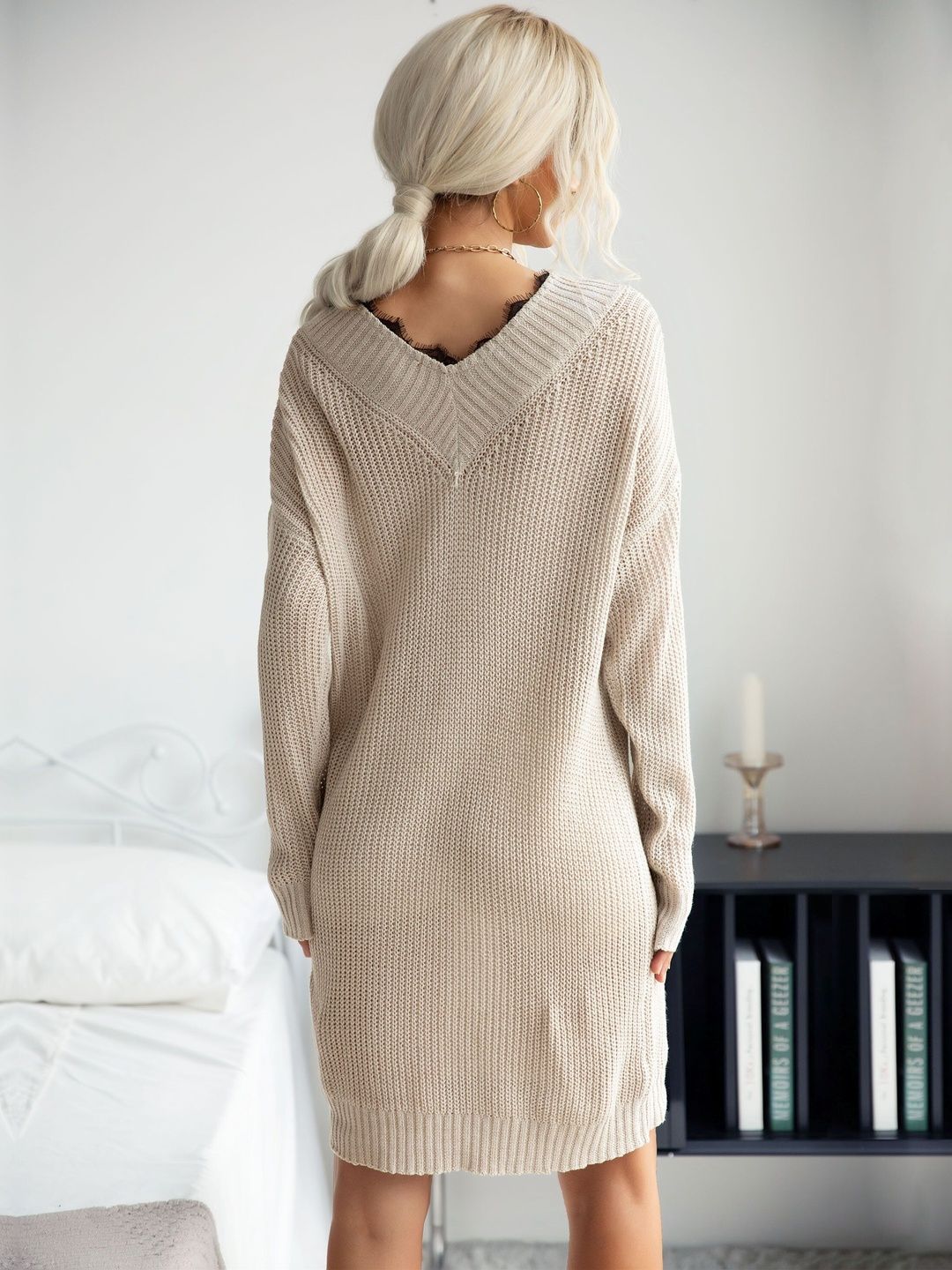Women's Beige Pullover Blend Printed Regular Fit