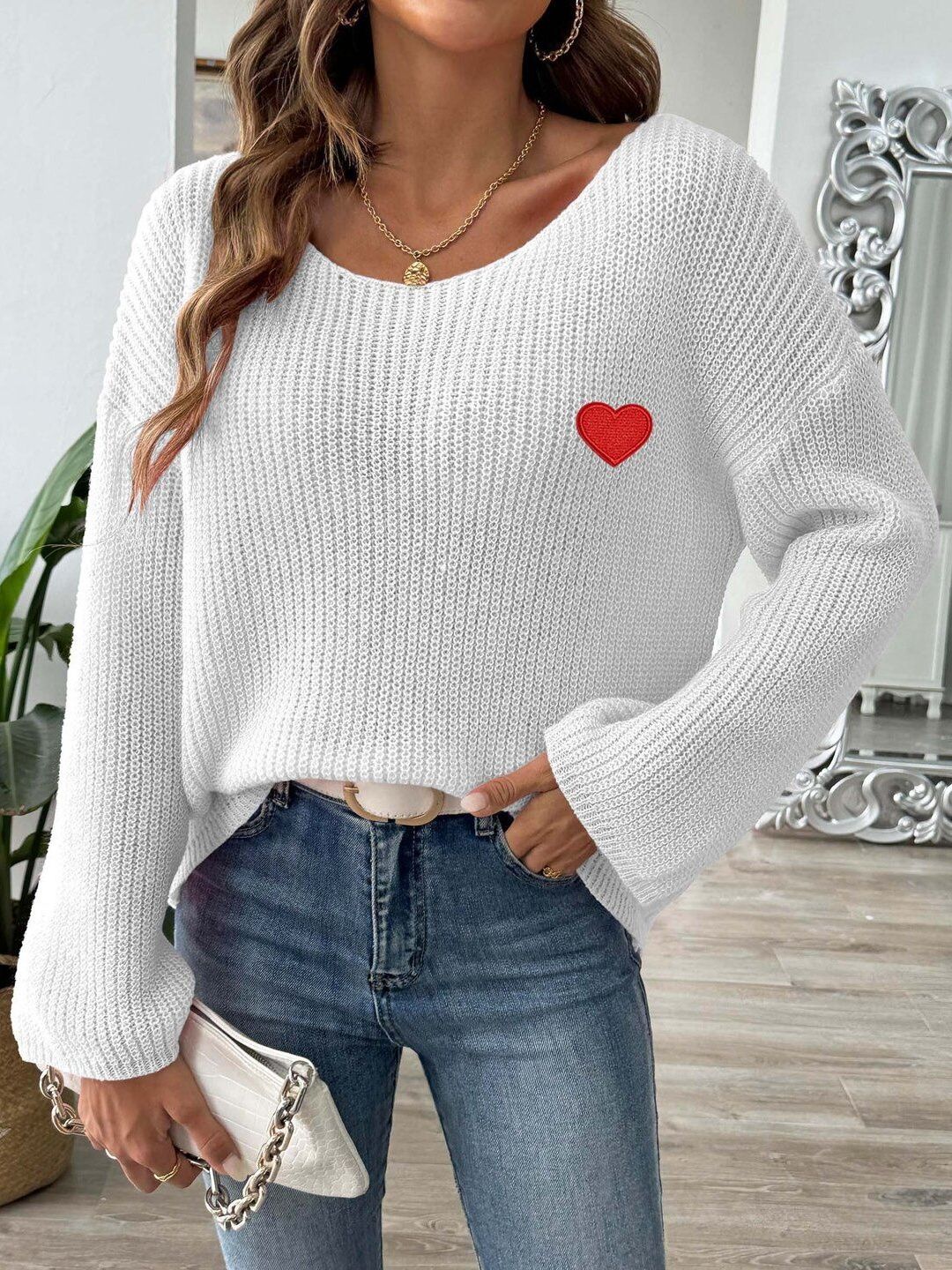 Women Pullover with Embroidered Detail