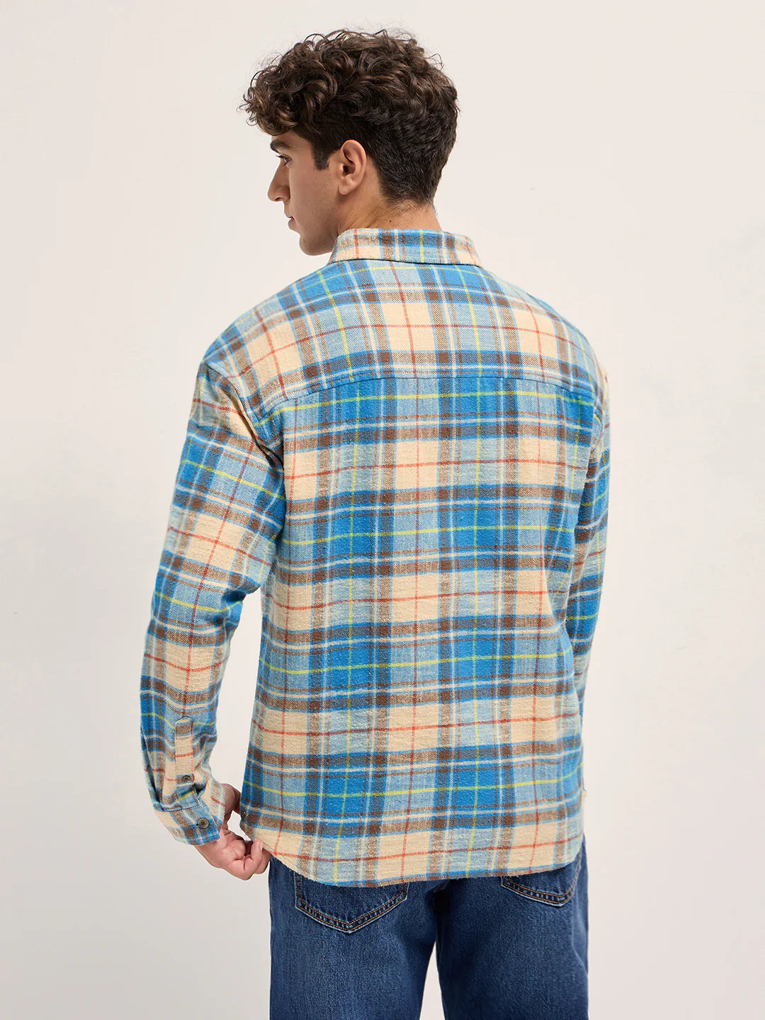 Multicolor Checked Flannel Relaxed Fit Casual Shirt