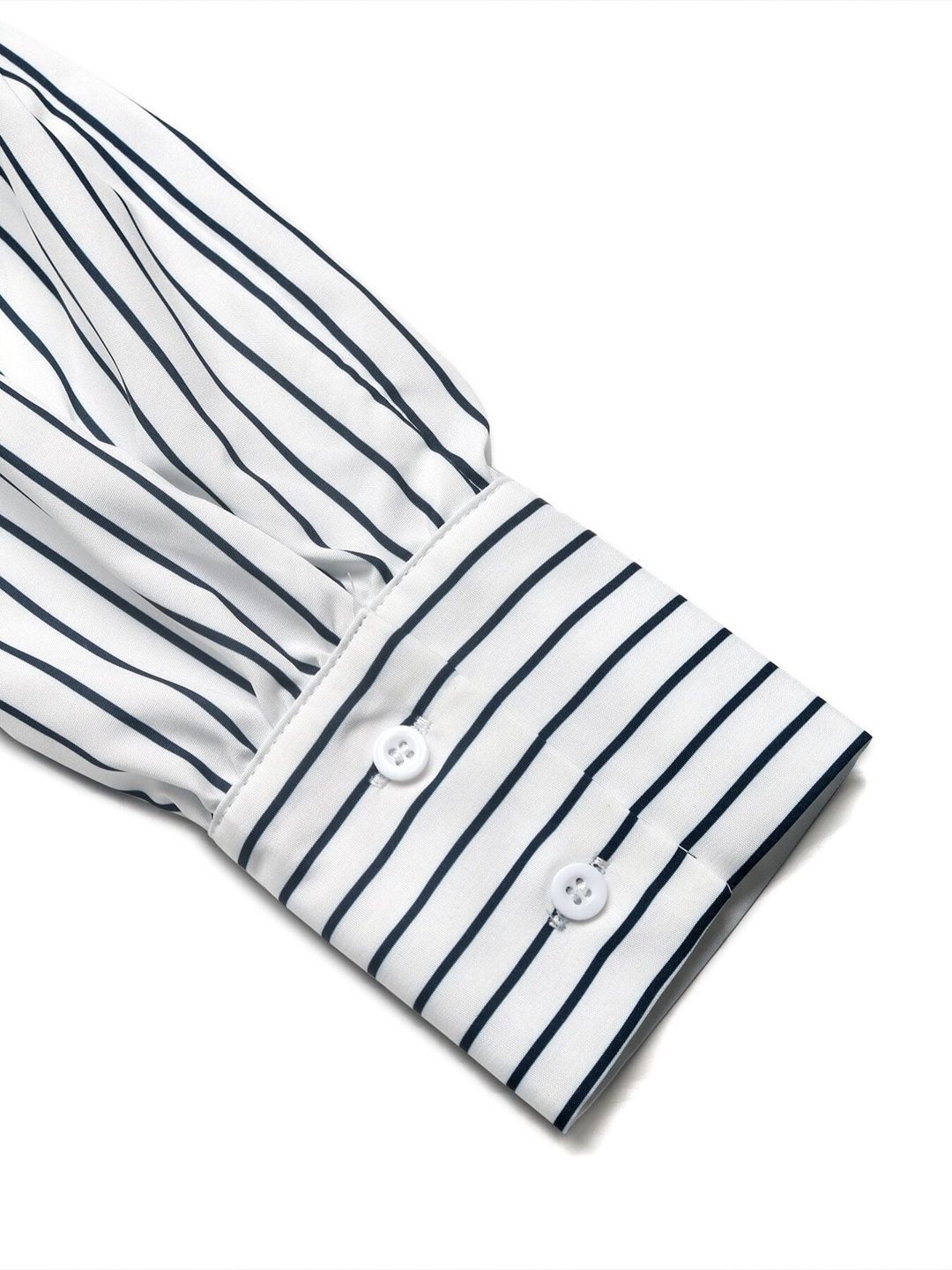 Women's White Striped Layered Fit & Flare Dress