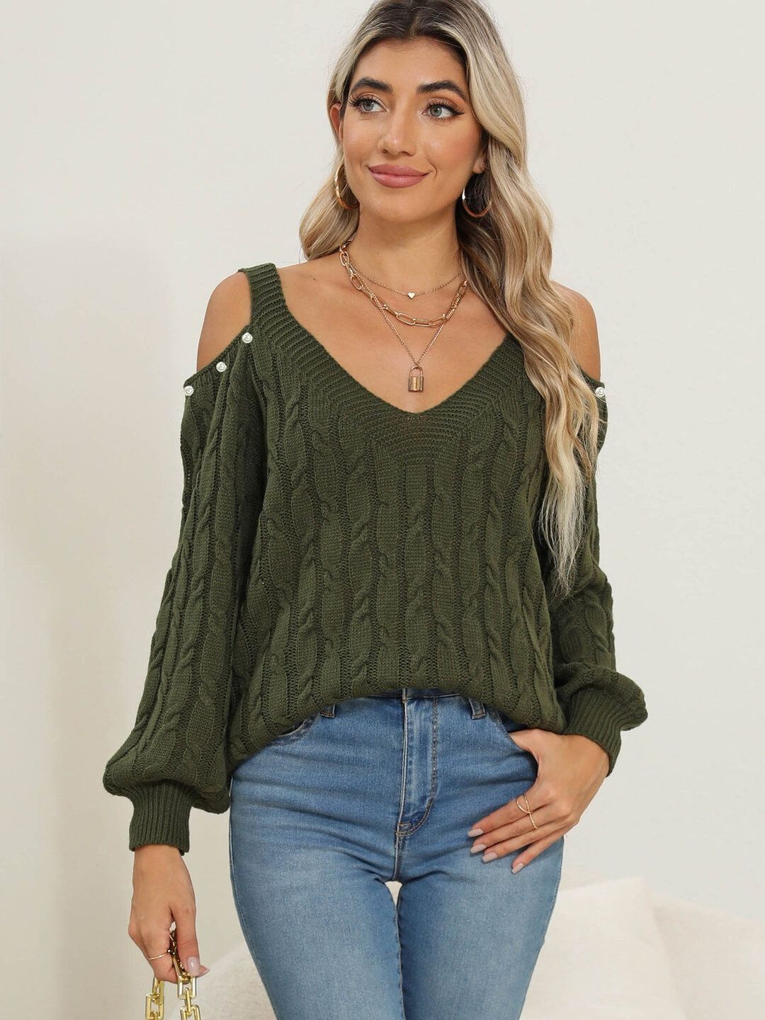 Women Cable Knit Pullover