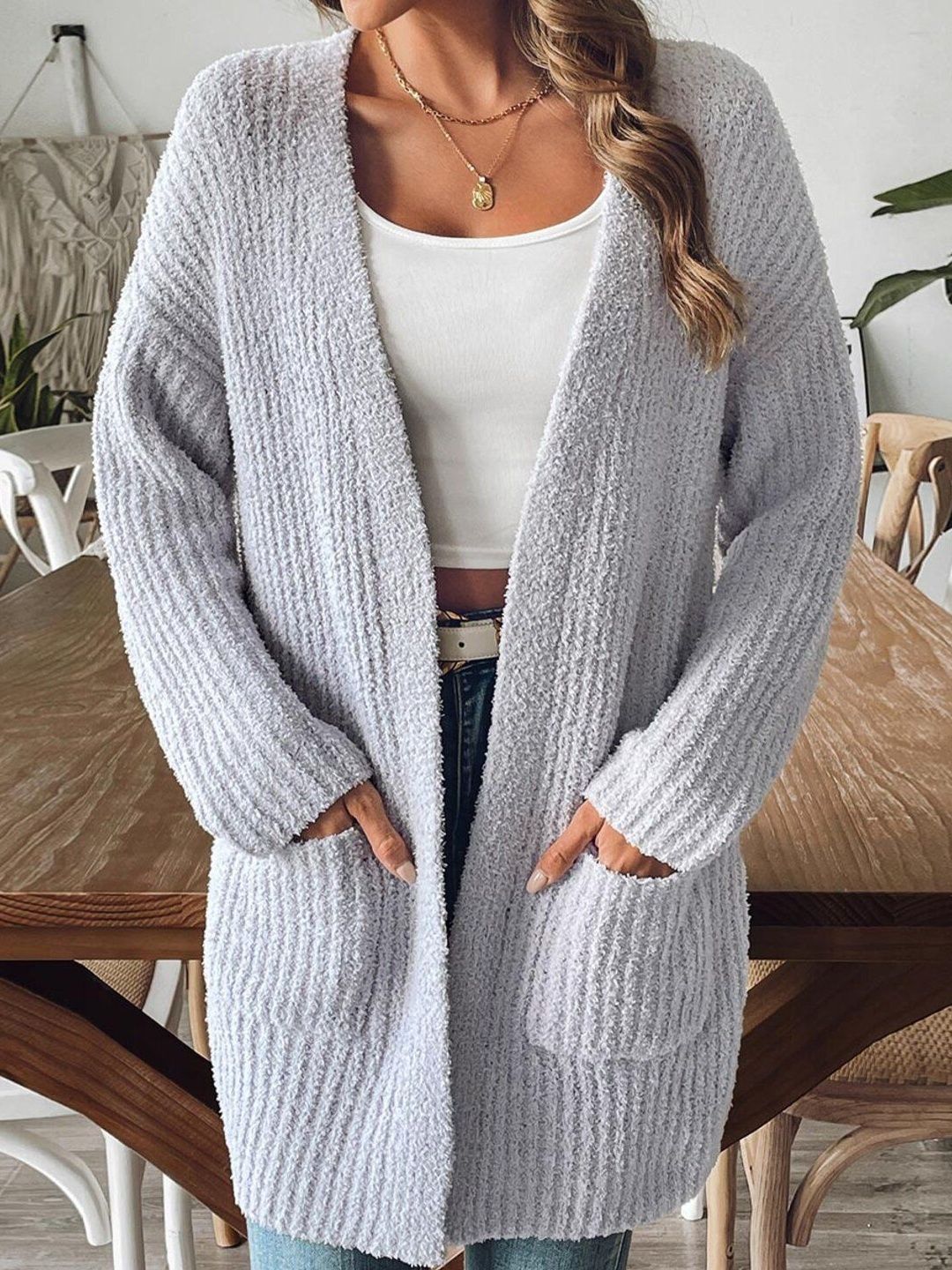Women Ribbed Cardigan