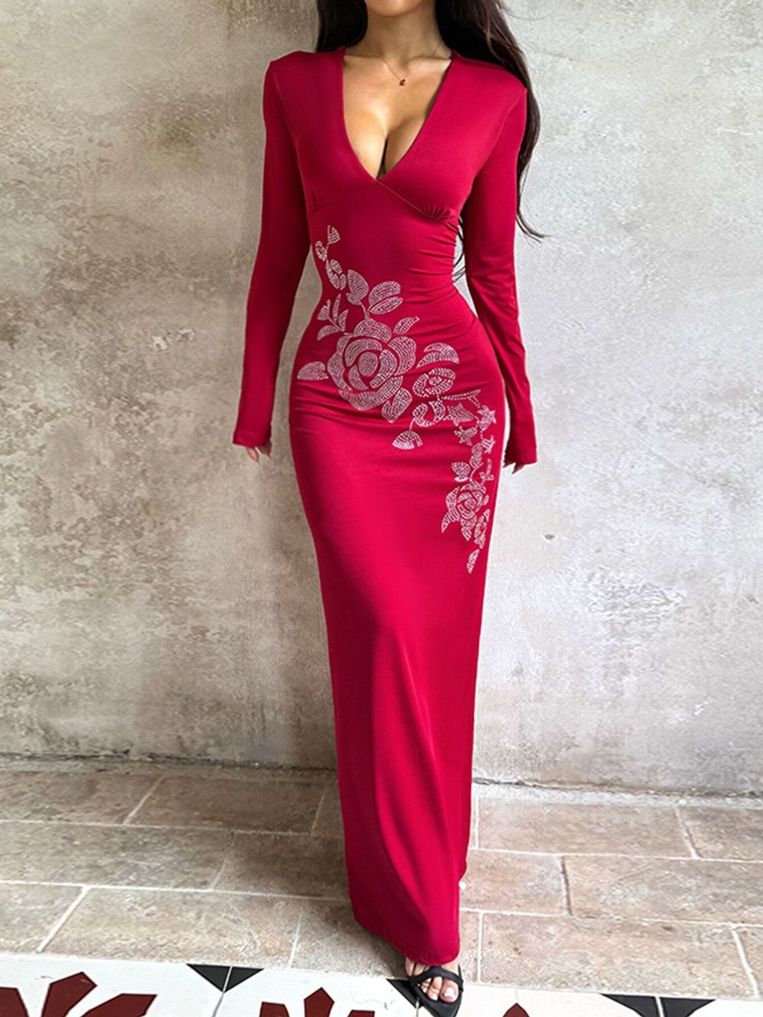 Floral Sheath Maxi Dress