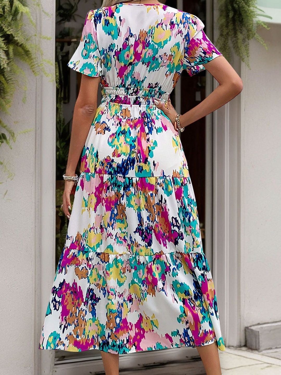Print A-Line Midi Dress