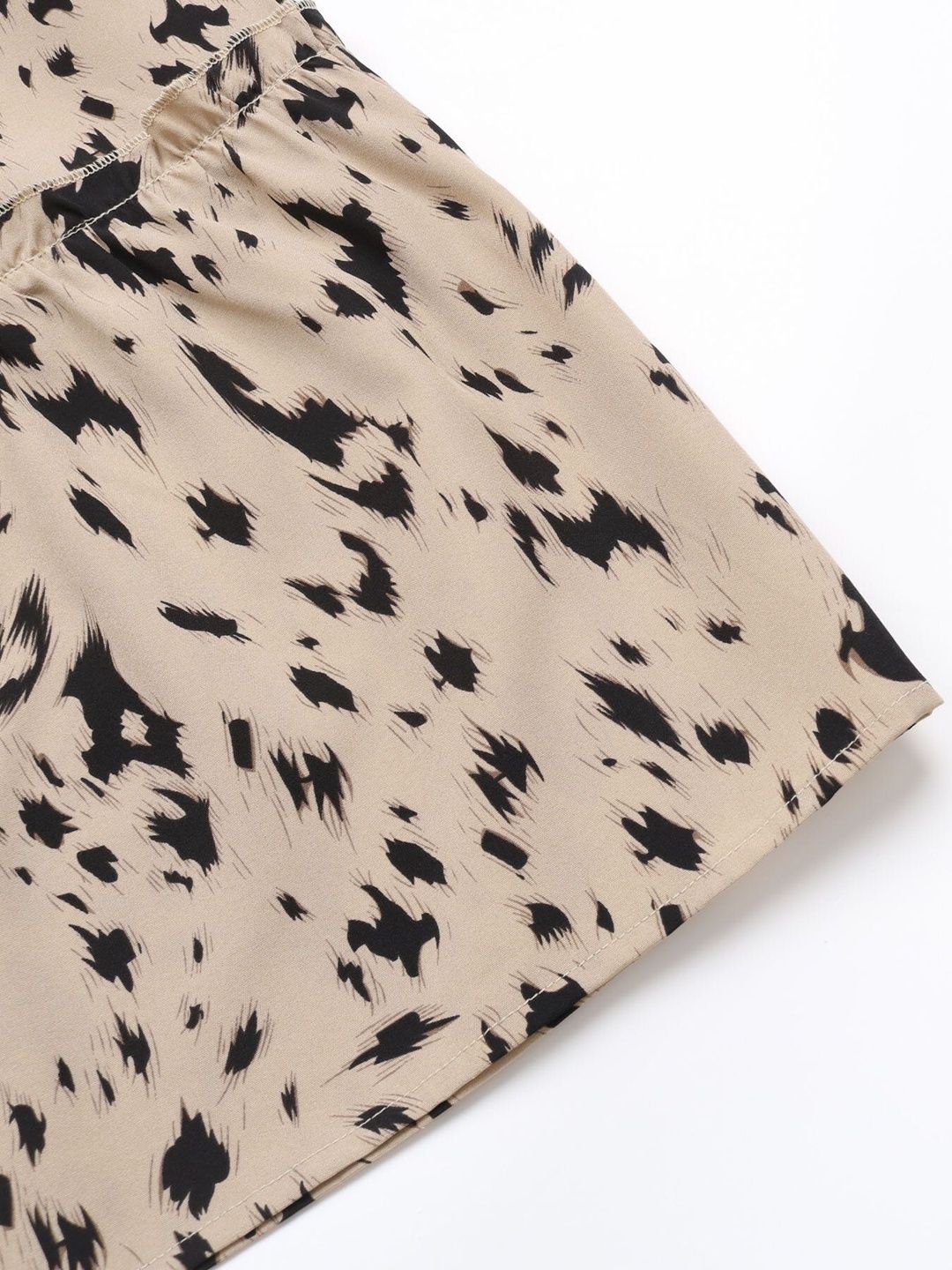 Women's Beige Print A-Line Dress