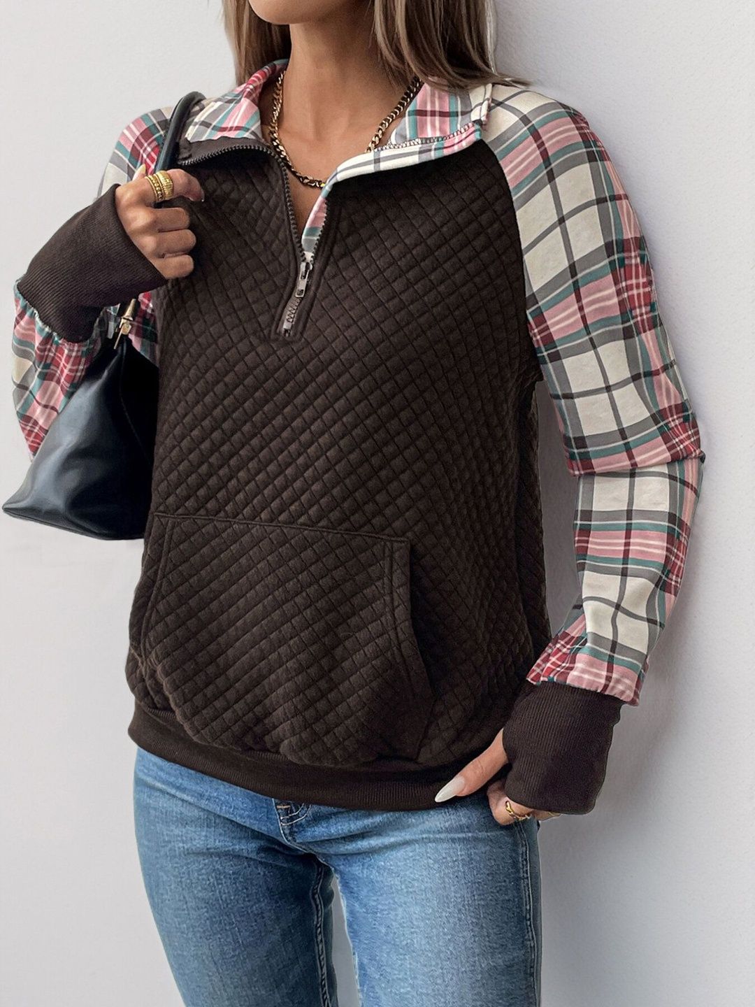 Women Colourblocked Sweatshirt