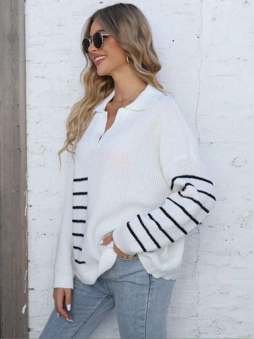 Women Striped Pullover