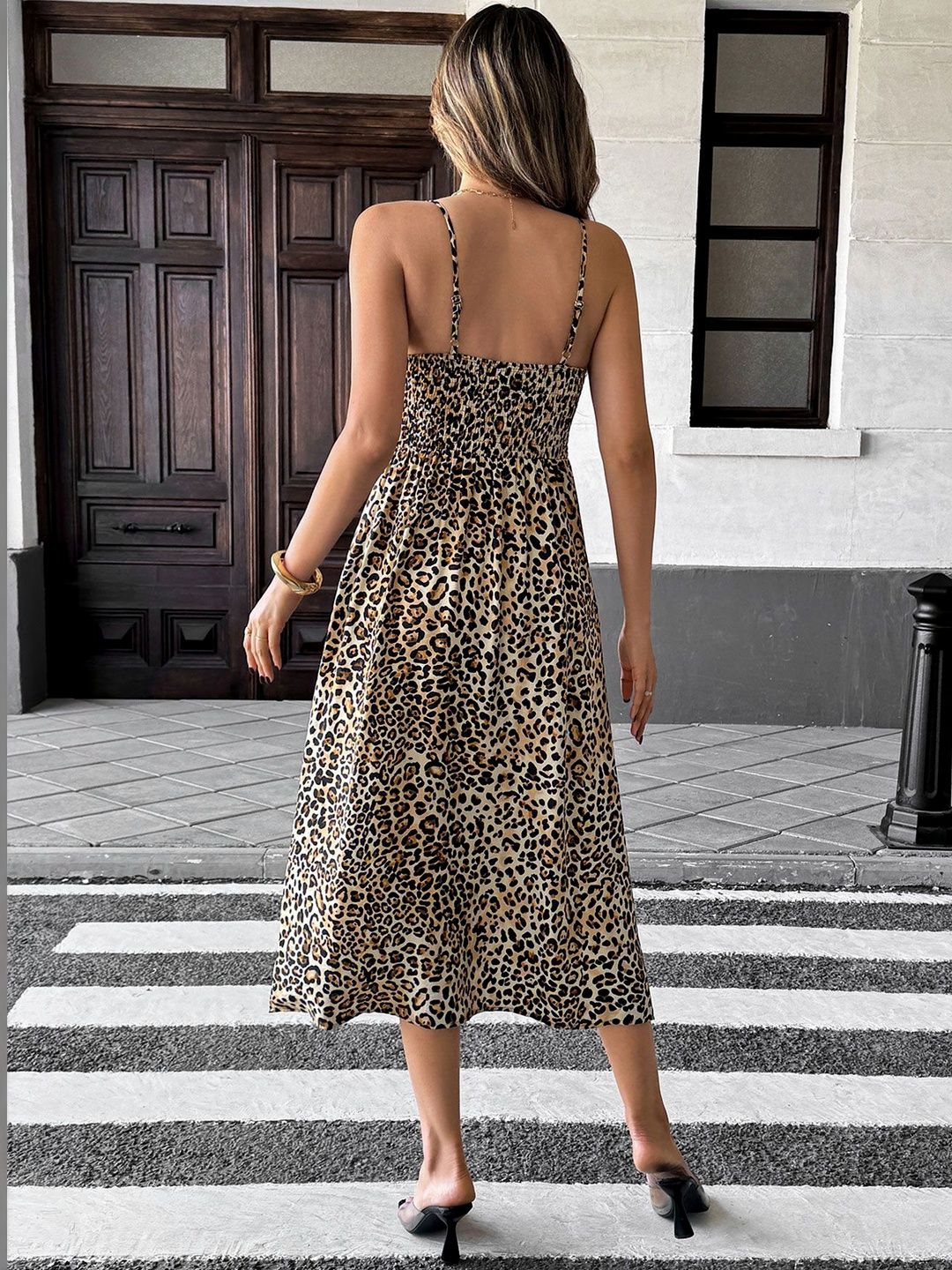 Animal Print Sheath Midi Dress