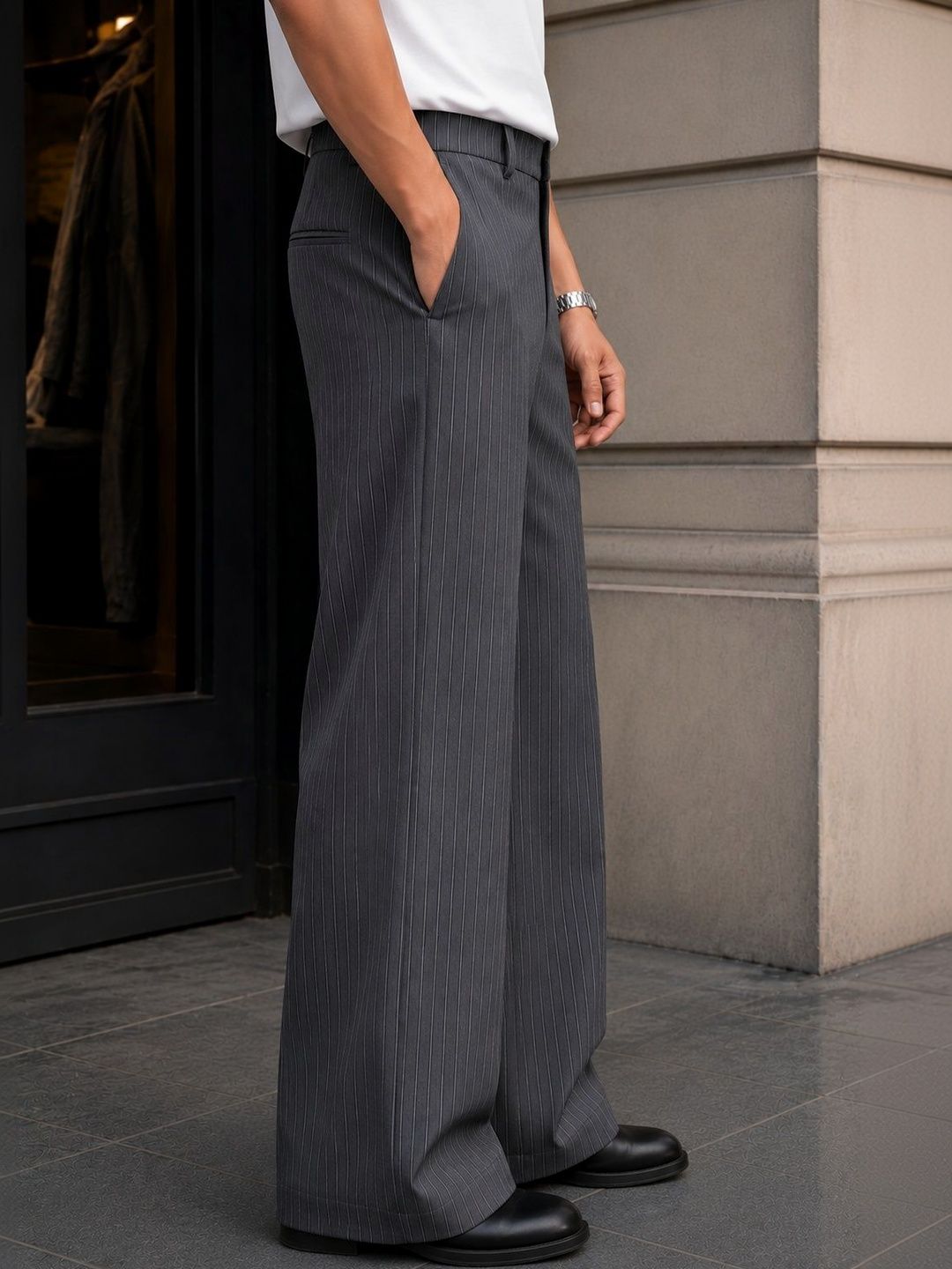 Men Striped Relaxed Trousers