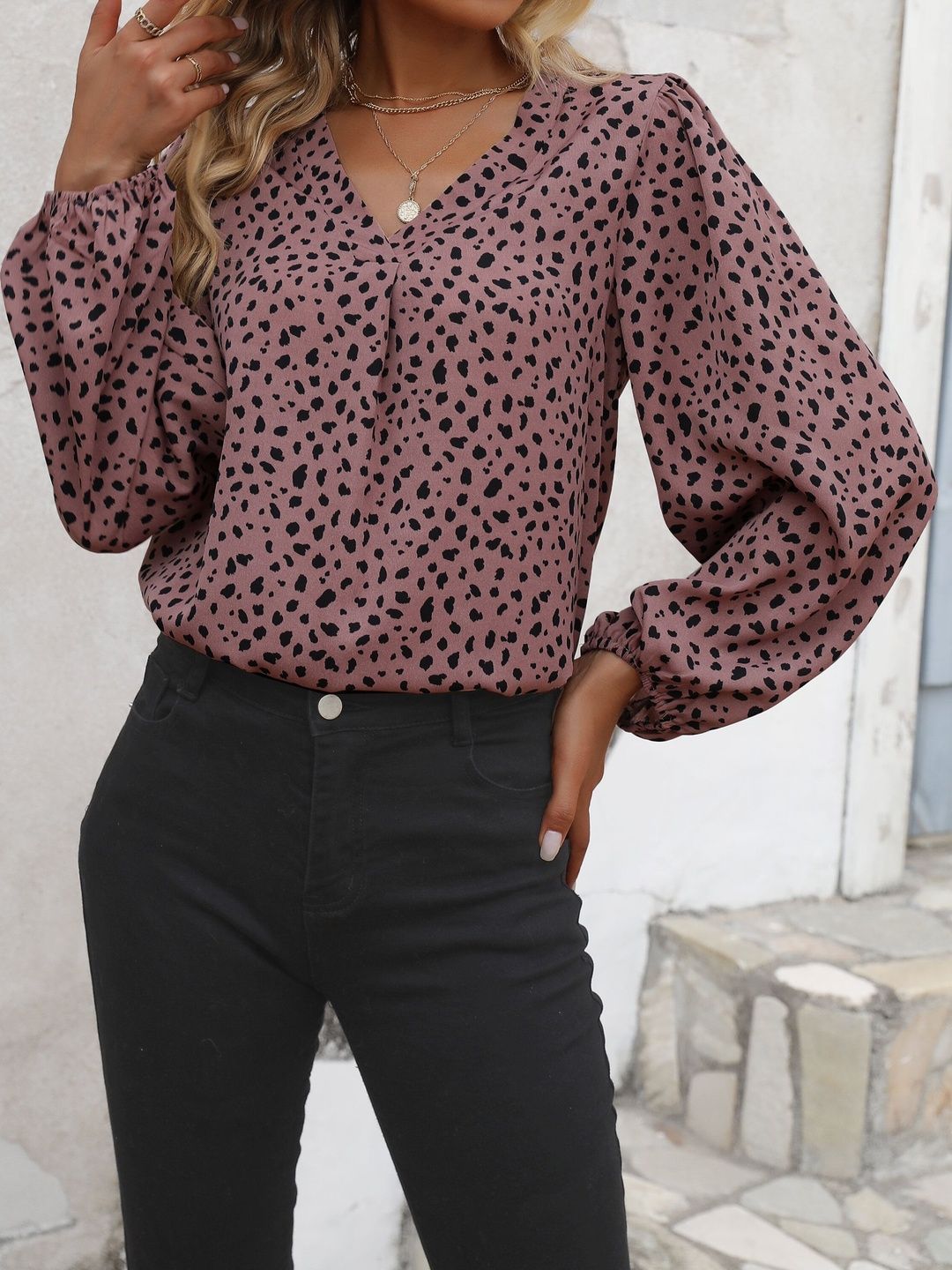 Women's Grey Nowi Animal Print Top