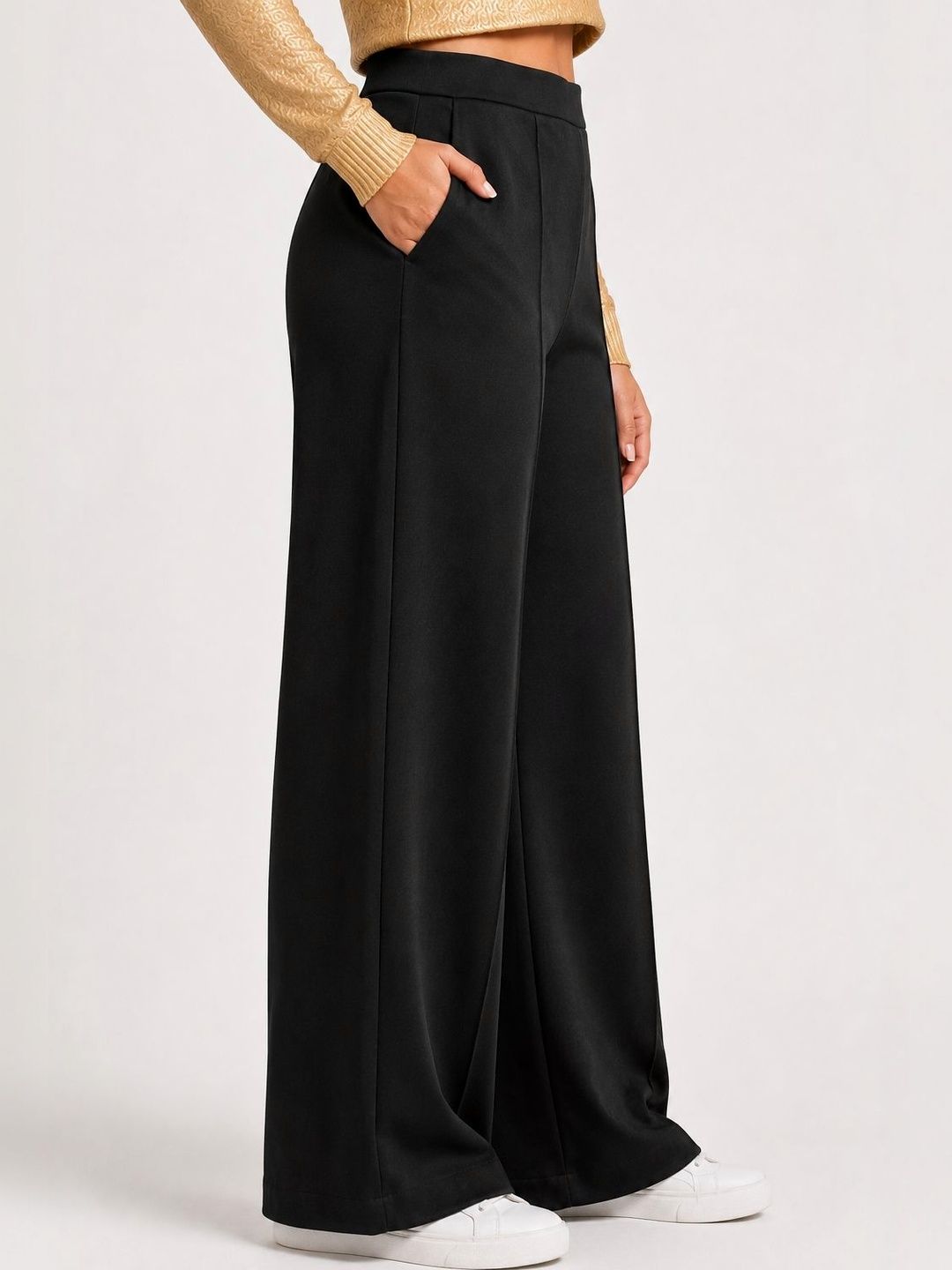 Women Relaxed High-Rise Easy Wash Trousers