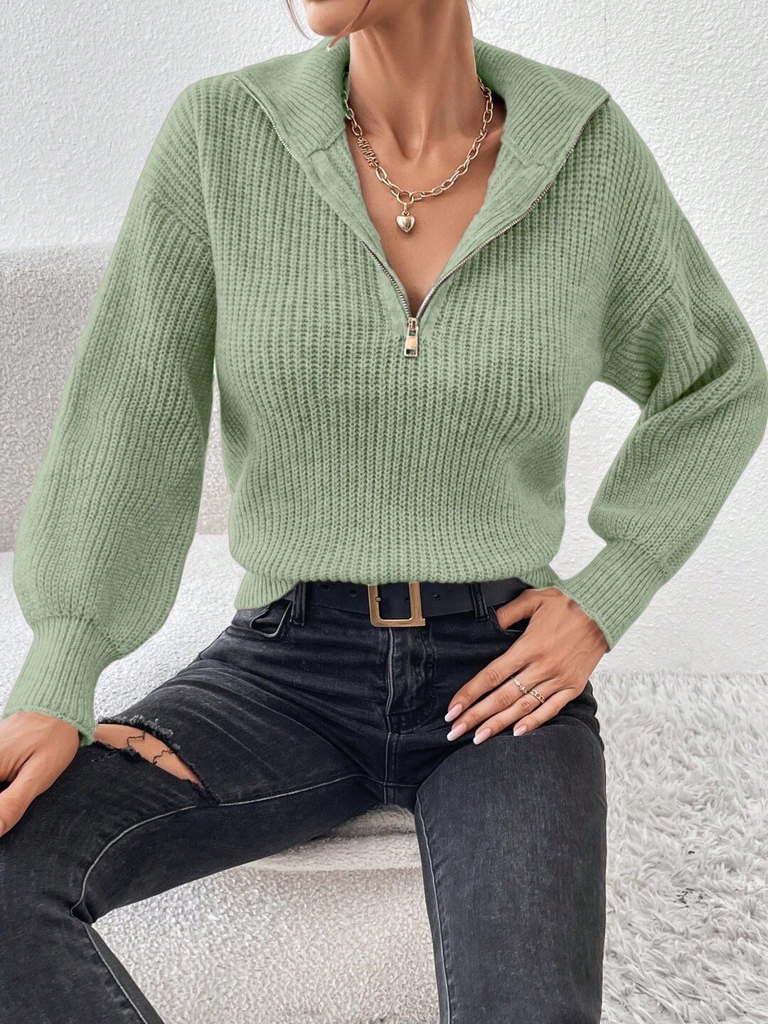 Women Ribbed Pullover