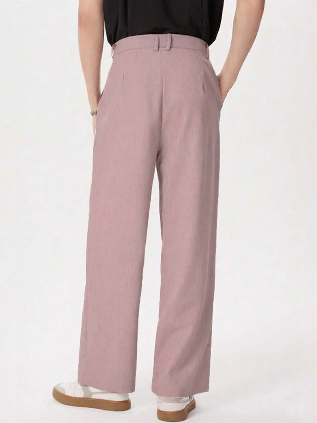 Men Wrinkle Free Pleated Trousers