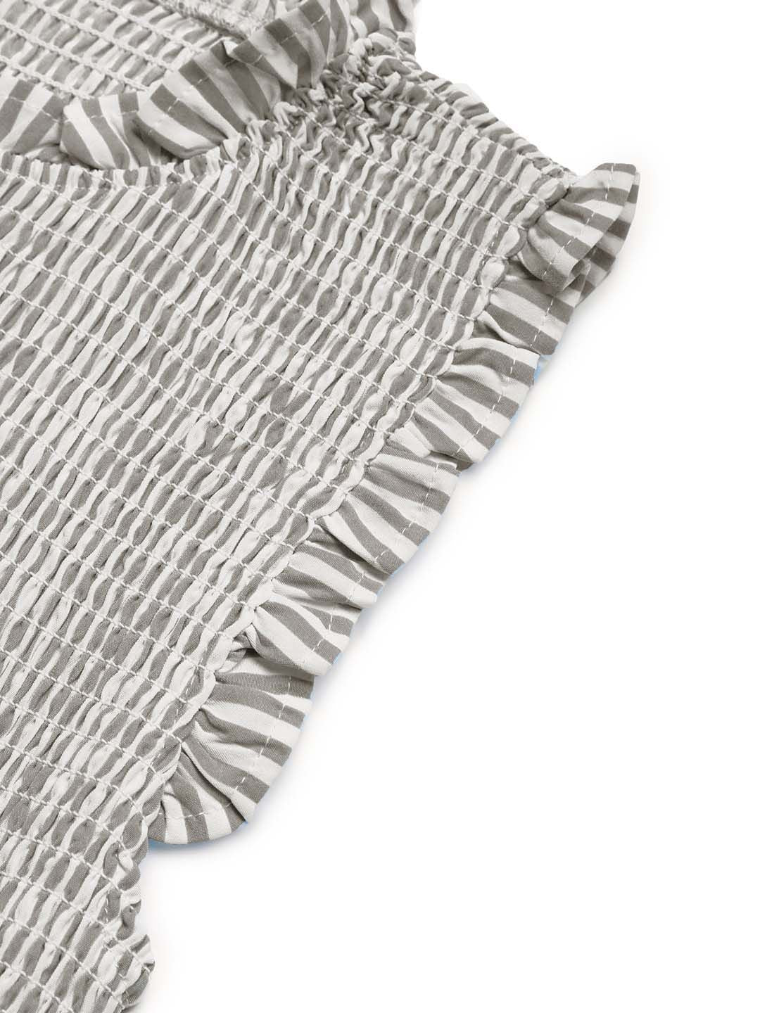 Striped A-Line Midi Dress