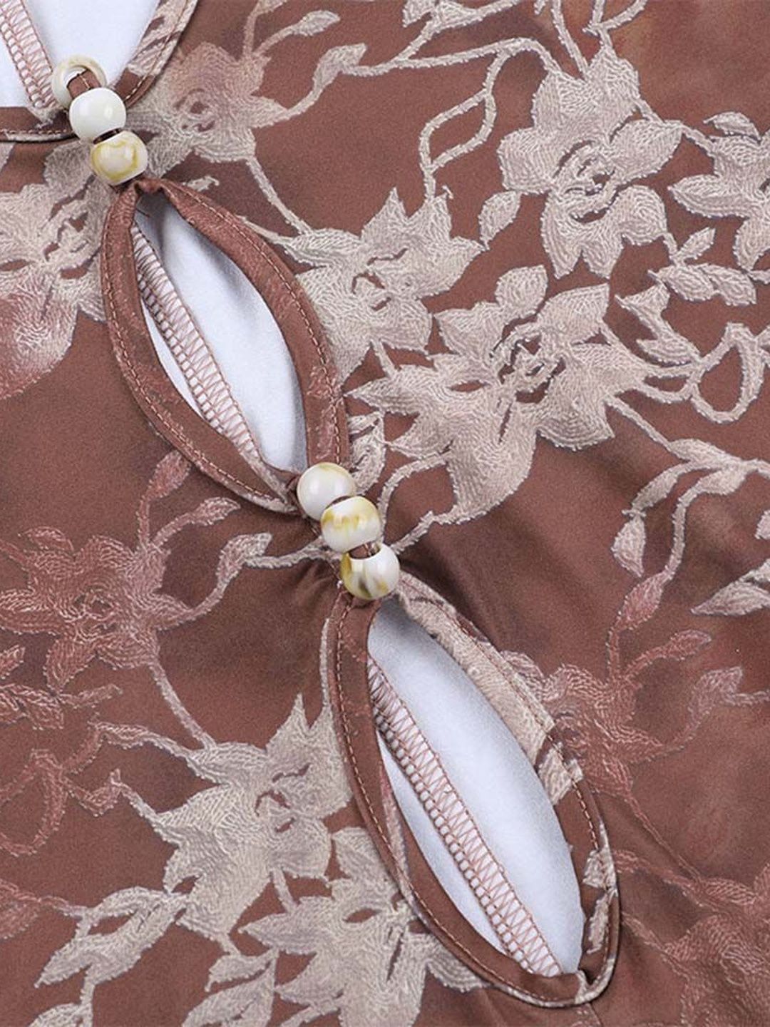 NOWI Printed Basic Jumpsuit with Ruffles