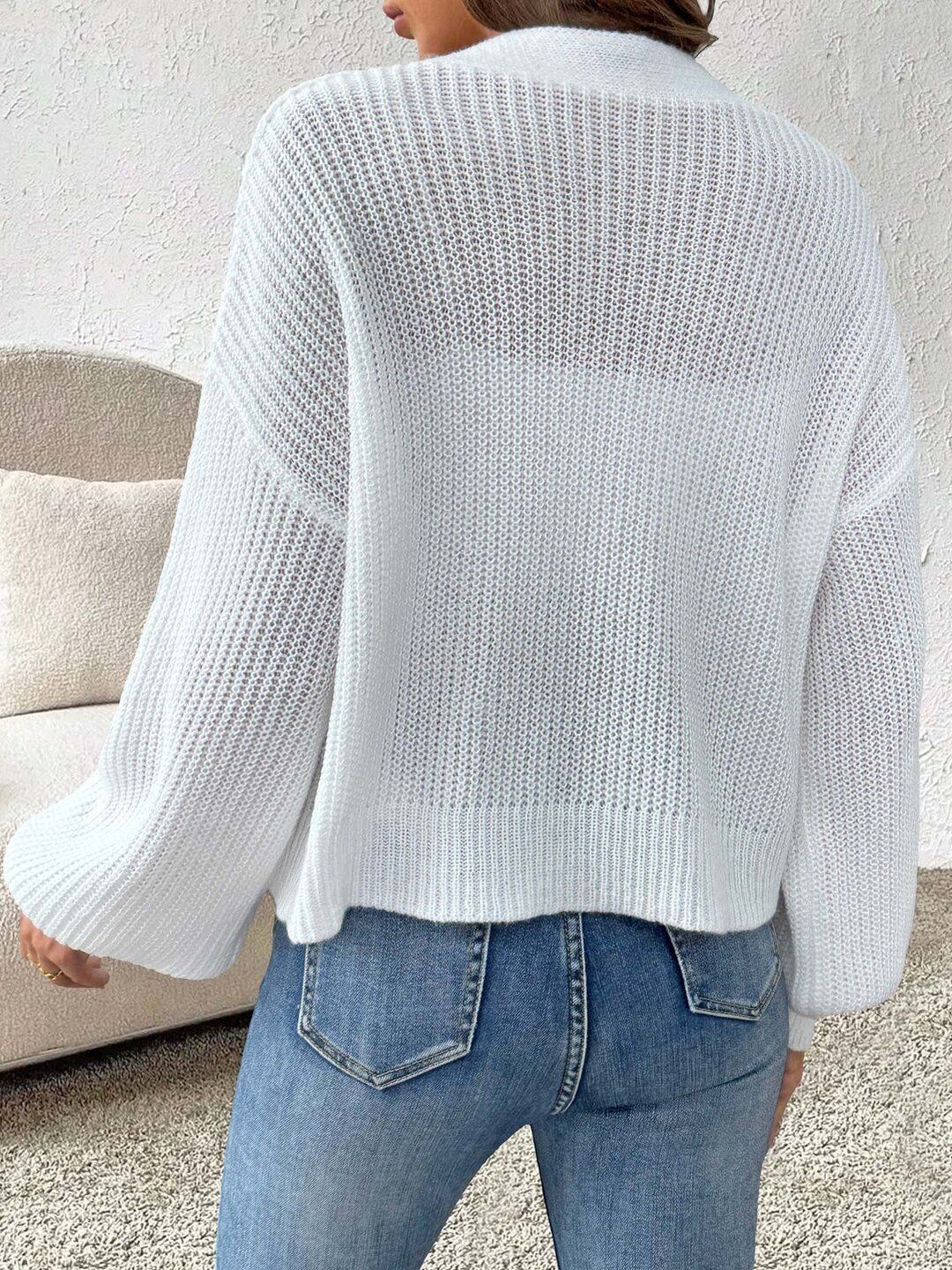 Women Crop Cardigan with Applique Detail