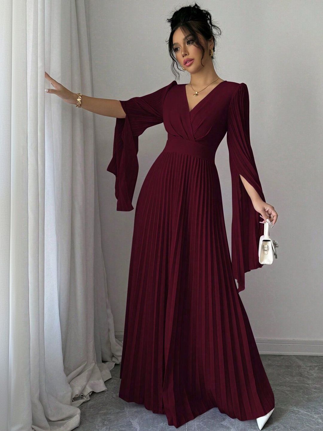 Flared Sleeve Maxi Dress