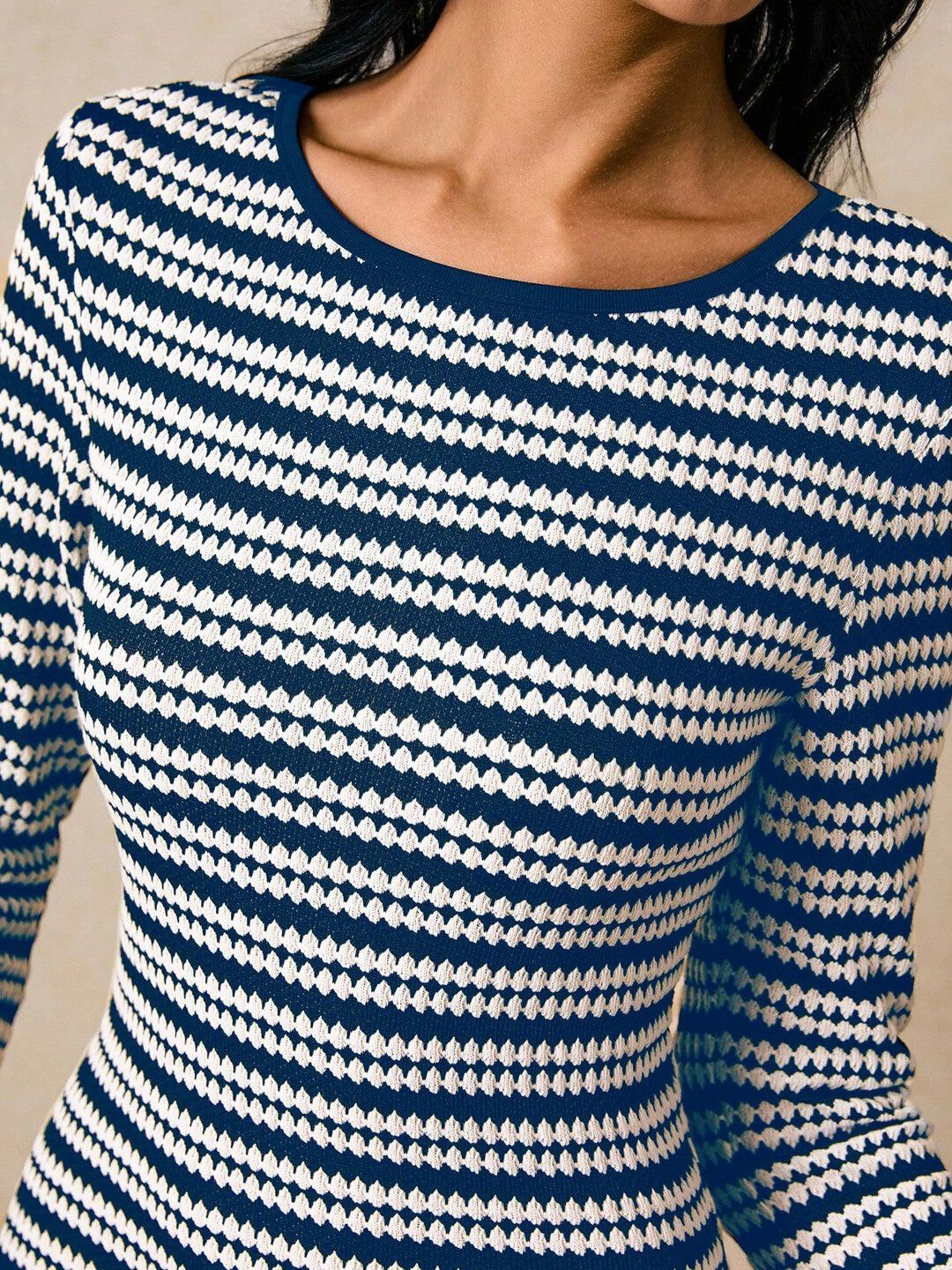 Striped Bodycon Midi Dress