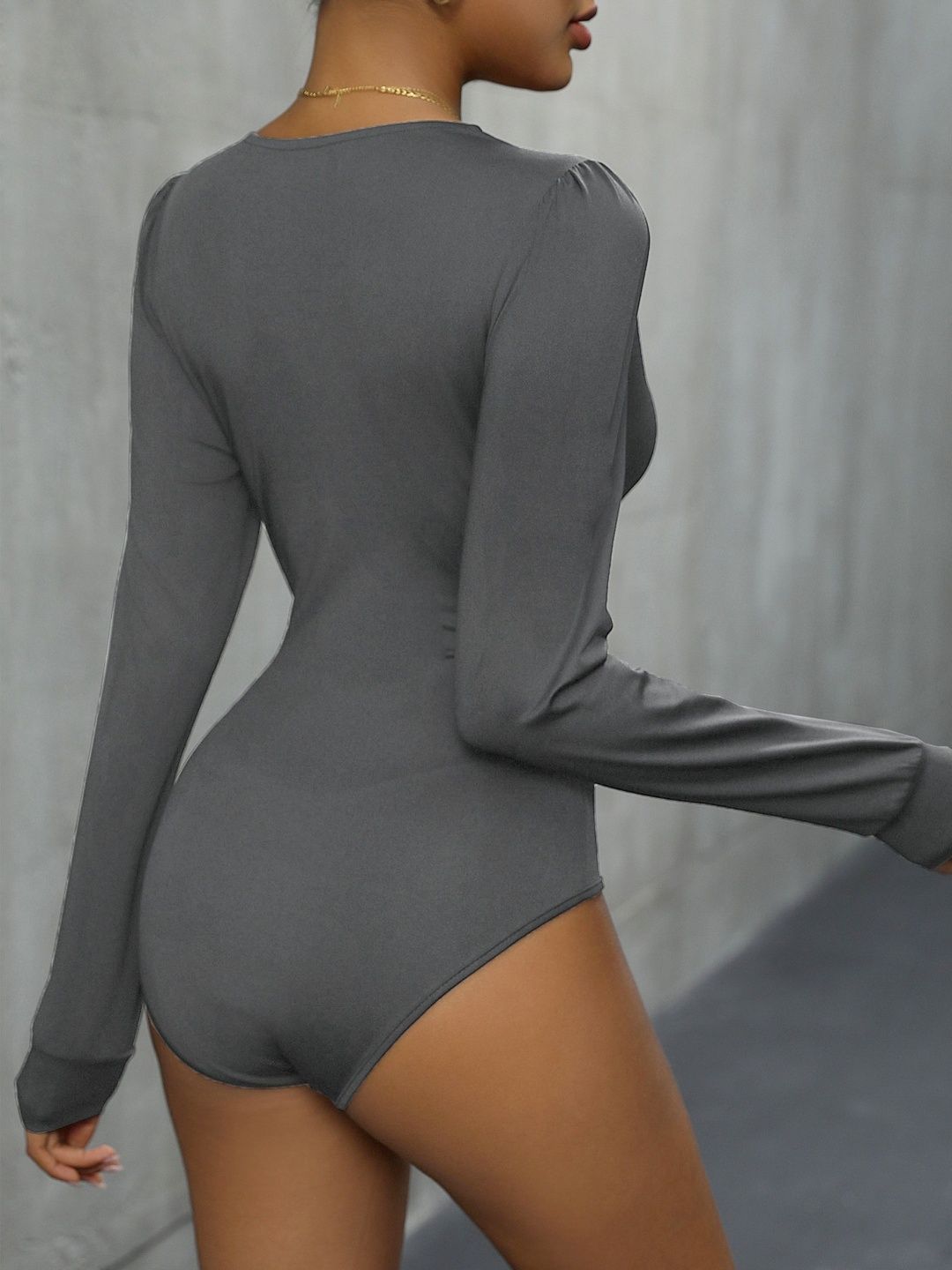 V-Neck Long Sleeve Bodysuit