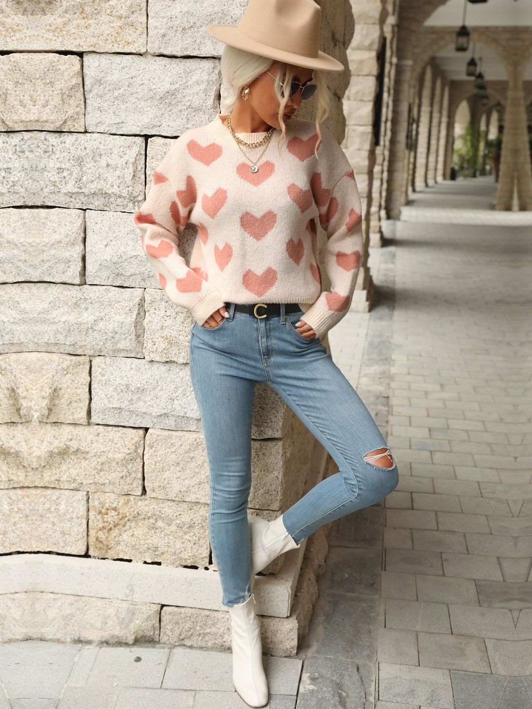 Women's Nowi Women Printed Pullover Blend Regular Fit