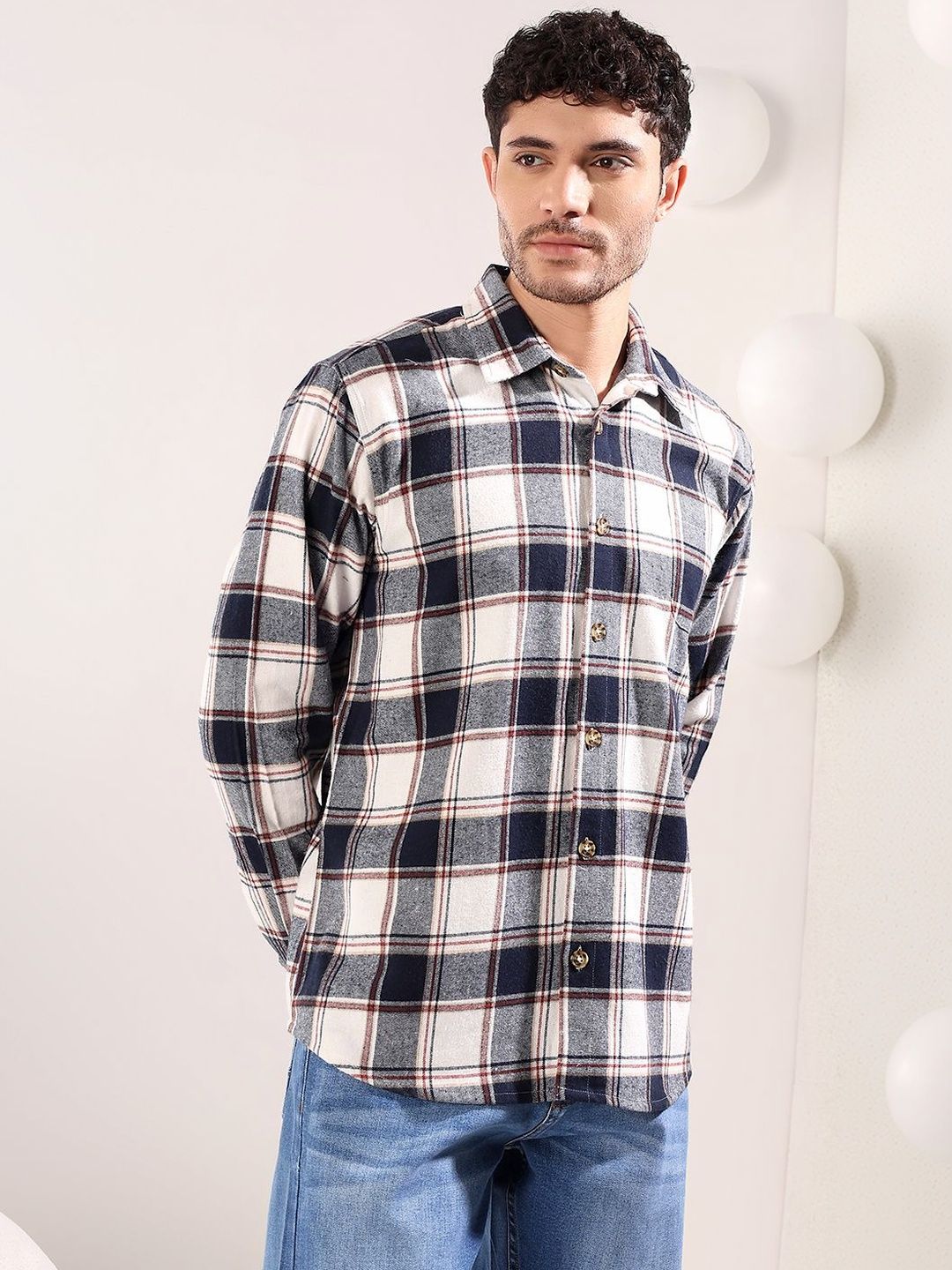 Men Tartan Checks Checked Casual Shirt