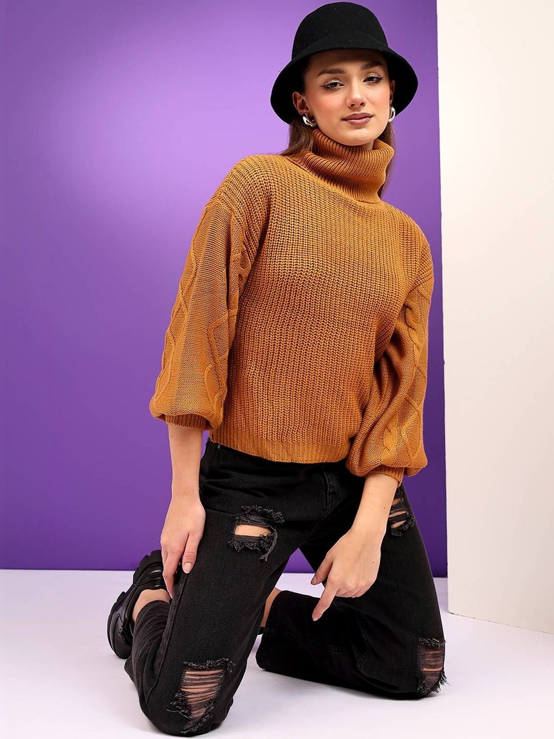 NOWI Women Cable Knit Woollen Pullover