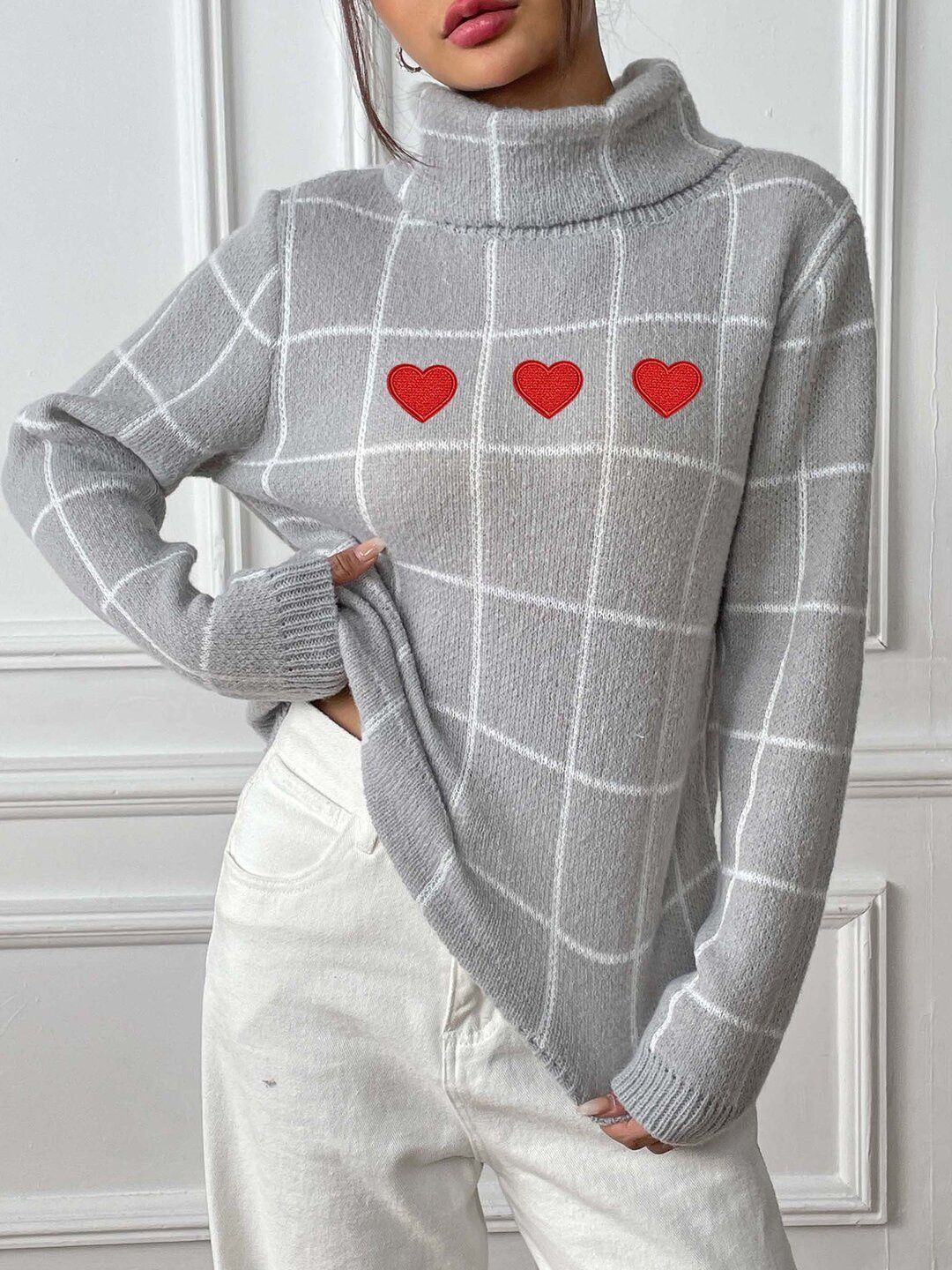 Women Checked Pullover