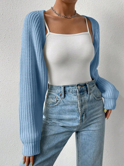Women Ribbed Crop Cardigan