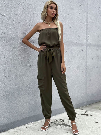 Off-Shoulder Basic Jumpsuit